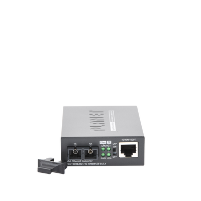 Convertidor de Medios 1000 Mbps UTP/Fibra Óptica Mono-Modo Hasta 20 Km, Conector SC