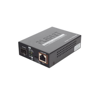Convertidor de Medios PoE, 1 Puerto RJ45 Gigabit con Salida PoE 802.3af/at/bt (Hasta 60 W)/ 1 Puerto SFP 100/1000BASE-X