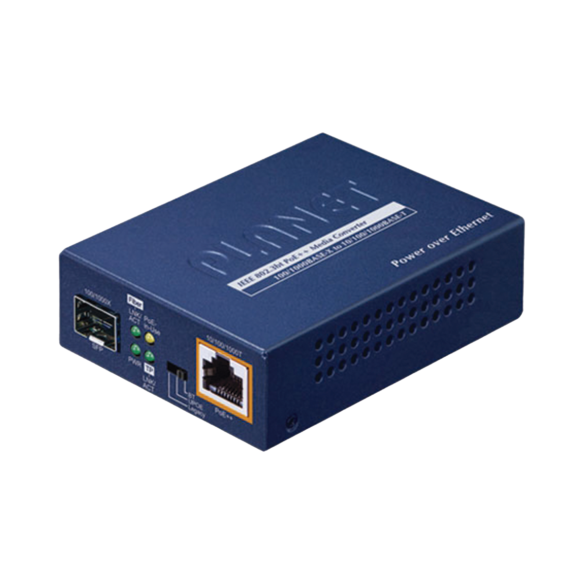 Convertidor de medios PoE++ 100/1000BASE-X SFP a 10/100/1000BASE-T 802.3bt (95 vatios)