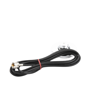 Montaje Magnético para Antenas de 3/4"(NMO), 3.5 m de Cable RG58U y Conector UHF (PL259) Macho.