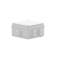 Caja Estanca de PVC Para Derivación y Conexión, 6 Entradas, Tapa Atornillada,100x100x50 mm (Área Interna), Uso Exterior IP55, Material que no Propaga el Fuego y Libre de Hálogenos
