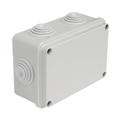Caja Estanca de PVC Para Derivación y Conexión, 6 Entradas, Tapa Atornillada, 120x80x50 mm (Área interna), Uso Exterior IP55, Material que no Propaga el Fuego y Libre de Hálogenos