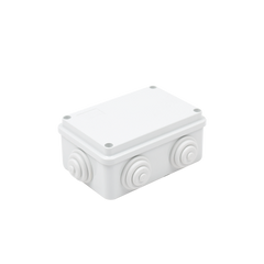 Caja de derivación de PVC Auto-extinguible con 6 entradas, tapa atornillada, 120 x 80 x 50 mm (4.74 x 3.15 x 1.97 in), Para Exterior (IP55)