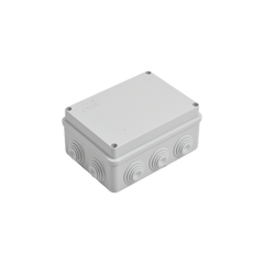 Caja de derivación de PVC Auto-extinguible con 10 entradas, tapa atornillada, 150x110x70 MM, Para Exterior (IP55)