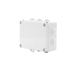 Caja de derivación de PVC Auto-extinguible con 10 entradas, tapa atornillada, 190 x 140 x 70 MM, Para Exterior (IP55)