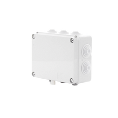 Caja de derivación de PVC Auto-extinguible con 10 entradas, tapa atornillada, 190 x 140 x 70 MM, Para Exterior (IP55)