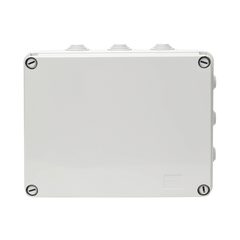 Caja Estanca de PVC Para Derivación y Conexión, 12 Entradas, Tapa Atornillada, 240x190x90 mm (Área interna), Uso Exterior IP55, Material que no Propaga el Fuego y Libre de Hálogenos