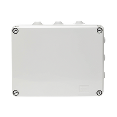 Caja de derivación de PVC Auto-extinguible con 12 entradas, tapa atornillada, 240x190x90 MM, Para Exterior (IP55)
