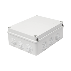 Caja Estanca de PVC Para Derivación y Conexión, 12 Entradas, Tapa Atornillada, 240x190x90 mm (Área interna), Uso Exterior IP55, Material que no Propaga el Fuego y Libre de Hálogenos