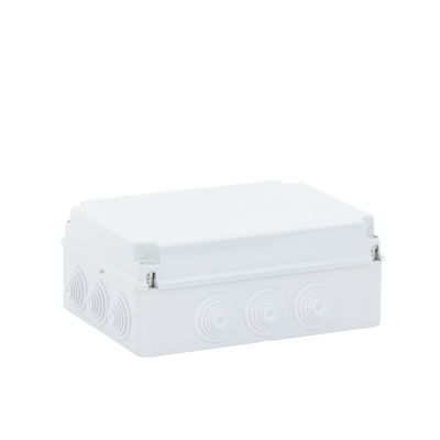 Caja de derivación de PVC Auto-extinguible con 12 entradas, tapa atornillada, 300x220x120 MM, Para Exterior (IP55)