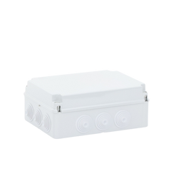 Caja de derivación de PVC Auto-extinguible con 12 entradas, tapa atornillada, 300x220x120 MM, Para Exterior (IP55)