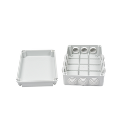Caja de derivación de PVC Auto-extinguible con 12 entradas, tapa atornillada, 300x220x120 MM, Para Exterior (IP55)