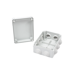 Caja Estanca de PVC Para Derivación y Conexión, 10 Entradas, Tapa con Tornillo de 1/4" de Vuelta, 150x110x70 mm (Área interna), Uso Exterior IP55, Material que no Propaga el Fuego y Libre de Hálogenos