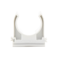 Soporte de presión (Abrazadera), PVC Auto-extinguible, abierto para tubería de 25 mm