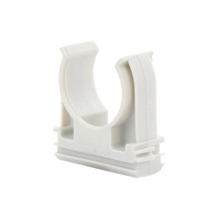 Soporte de presión (Abrazadera), PVC Auto-extinguible, abierto para tubería de 25 mm