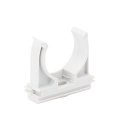 Soporte de presión (Abrazadera), PVC Auto-extinguible, abierto para tubería de 32 mm