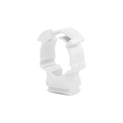 Soporte de collar (Abrazadera), PVC Auto-extinguible, cerrado para tubería de 20 mm