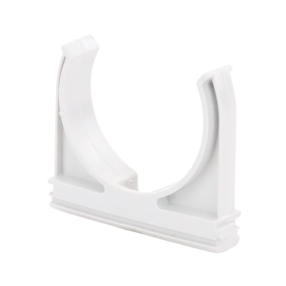 Soporte de presión (Abrazadera), PVC Auto-extinguible, abierto para tubería de 50 mm