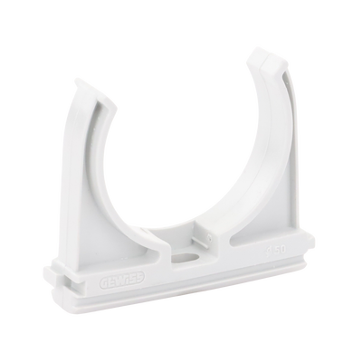 Soporte de presión (Abrazadera), PVC Auto-extinguible, abierto para tubería de 50 mm