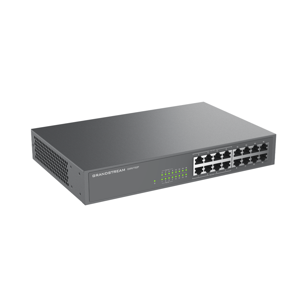 Switch PoE+ 16 Puertos Gigabit No Administrable / 8 puertos 10/100/1000 Mbps / 8 puertos PoE+ / hasta 145W