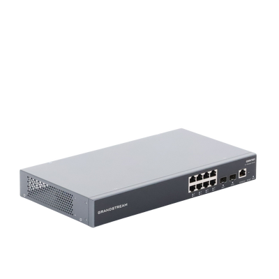 Switch Gigabit Administrable / 8 puertos 10/100/1000 Mbps + 2 Puertos SFP Uplink / Compatible con GWN Cloud.