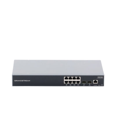 Switch Gigabit Administrable / 8 puertos 10/100/1000 Mbps + 2 Puertos SFP Uplink / Compatible con GWN Cloud.