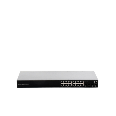 Switch Gigabit Administrable / 16 puertos 10/100/1000 Mbps + 4 Puertos SFP Uplink / Compatible con GWN Cloud.