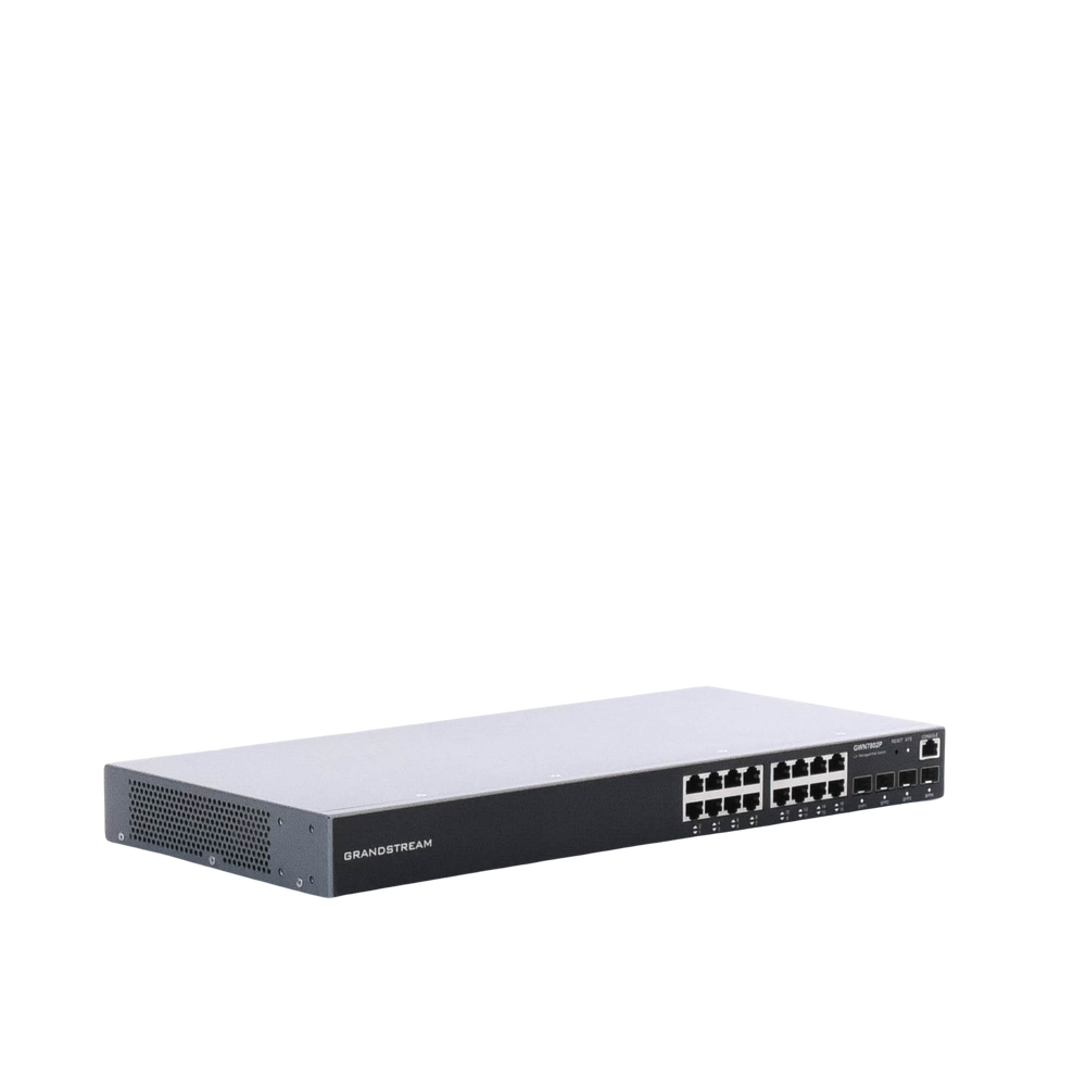 Switch Gigabit PoE+ Administrable / 16 puertos 10/100/1000 Mbps + 4 Puertos SFP Uplink / Hasta 240W / Compatible con GWN Cloud.