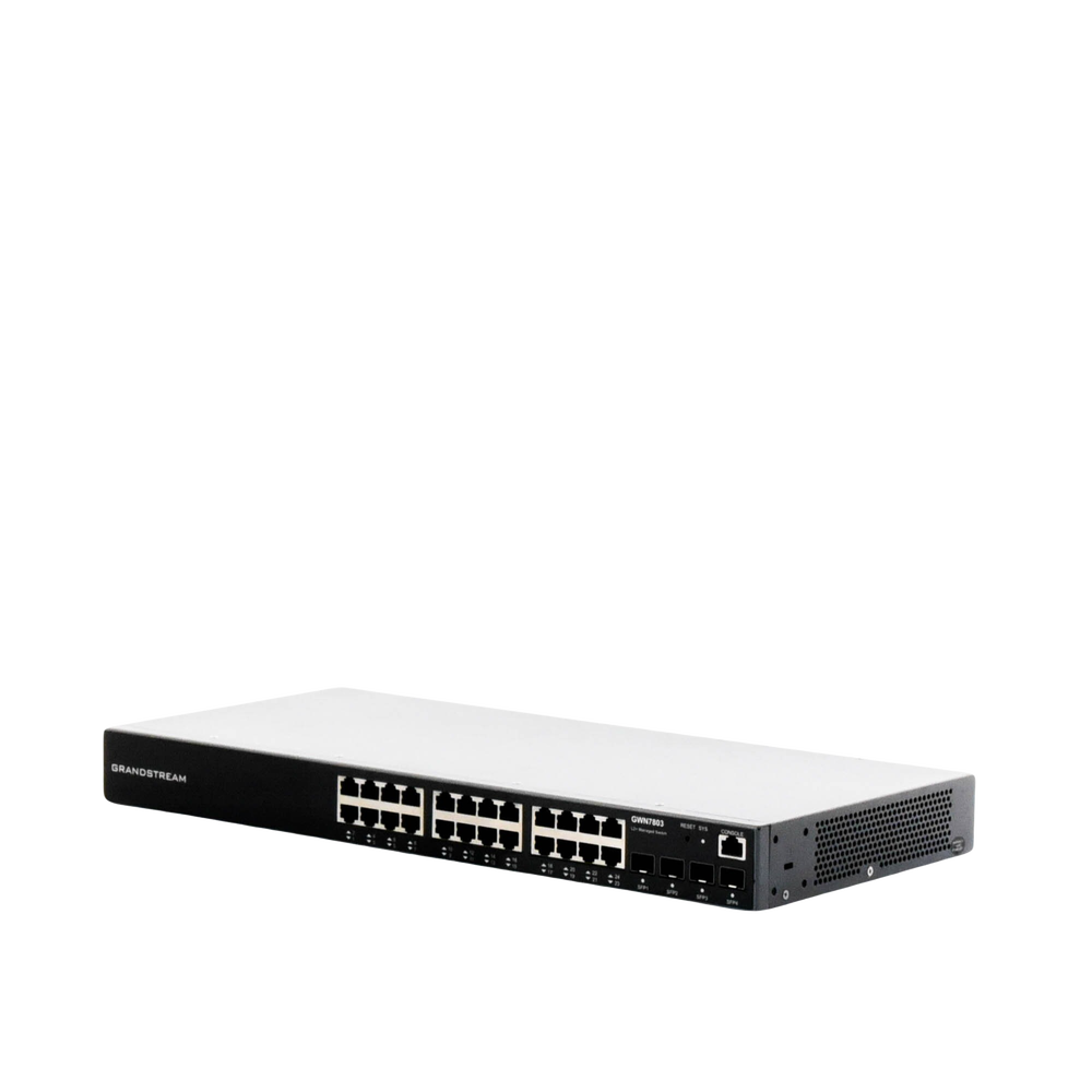Switch Gigabit Administrable / 24 puertos 10/100/1000 Mbps + 4 Puertos SFP Uplink / Compatible con GWN Cloud.