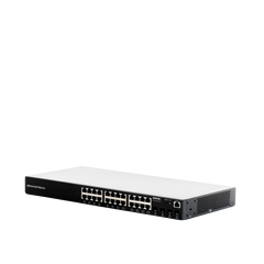 Switch Gigabit Administrable / 24 puertos 10/100/1000 Mbps + 4 Puertos SFP Uplink / Compatible con GWN Cloud.