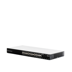 Switch Gigabit Administrable / 24 puertos 10/100/1000 Mbps + 4 Puertos SFP Uplink / Compatible con GWN Cloud.