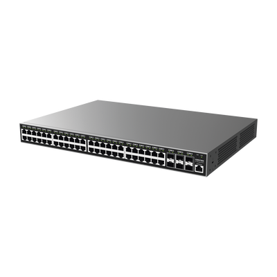 Switch Gigabit  Administrable / 48 puertos 10/100/1000 Mbps + 6 Puertos SFP+ / Compatible con GWN Cloud.