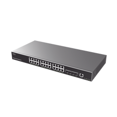 Switch Capa 3 Administrable / 24 puertos 10/100/1000 Mbps + 4 Puertos SFP+ de 10 Gigabits / Compatible con GWN Cloud.