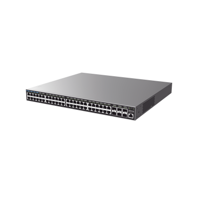 Switch Capa 3 PoE+ Administrable / 48 puertos 10/100/1000 Mbps + 6 Puertos SFP+ de 10 Gigabits / Hasta 740W / Compatible con GWN Cloud.