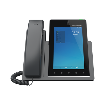 Teléfono IP Android 11, 16 líneas SIP con 16 cuentas, pantalla táctil  7", puertos Gigabit, Wi-Fi, Bluetooth, PoE, codec Opus, IPV4/IPV6 con gestión en la nube GDMS