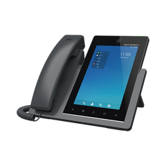 Teléfono IP Android 11, 16 líneas SIP con 16 cuentas, pantalla táctil  7", puertos Gigabit, Wi-Fi, Bluetooth, PoE, codec Opus, IPV4/IPV6 con gestión en la nube GDMS