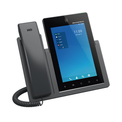 Teléfono IP Android 11, 16 líneas SIP con 16 cuentas, pantalla táctil  7", puertos Gigabit, Wi-Fi, Bluetooth, PoE, codec Opus, IPV4/IPV6 con gestión en la nube GDMS