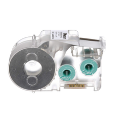Casete de Etiquetas de Poliolefina de Cinta Continua, Tubo Termocontráctil, 8.6 mm de Ancho, 2.4 Metros (7.87 Pies) de Largo, Para Cables de 1.5 a 4.8 mm (18-12 AWG) de Diámetro, Color Blanco