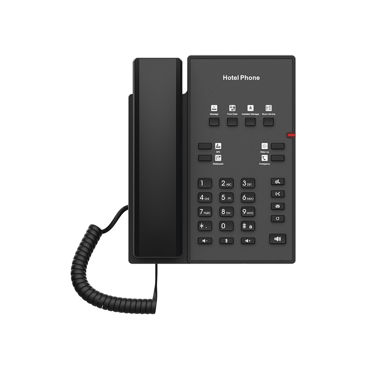 Teléfono IP para Hotelería, profesional con 8 teclas programables para servicio rápido, plantilla personalizable con PoE