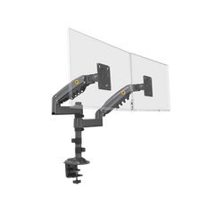 Montaje de Escritorio articulado para 2 monitores de 17 a 27" /  Soporta hasta 9kg por monitor / Vesa 75 x 75 / 100 x 100 / Acero / Rotación: 360°