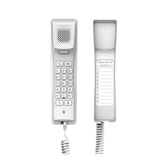 Teléfono IP profesional para Hotelería, montaje en pared,  teclado numérico estándar, conferencia de 3 vías, Opus y PoE.