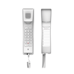 Teléfono IP profesional para Hotelería, montaje en pared,  teclado numérico estándar, conferencia de 3 vías, Opus y PoE.