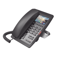 (H5W Color Negro)Teléfono IP WiFi para Hotelería, profesional de gama alta con pantalla LCD de 3.5 pulgadas a color, 6 teclas programables para servicio rápido (Hotline) PoE