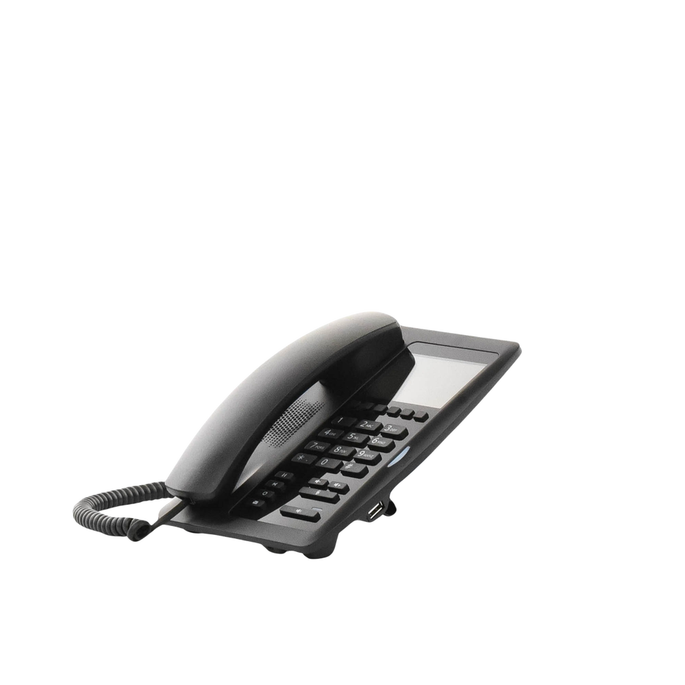 (H5W Color Negro)Teléfono IP WiFi para Hotelería, profesional de gama alta con pantalla LCD de 3.5 pulgadas a color, 6 teclas programables para servicio rápido (Hotline) PoE