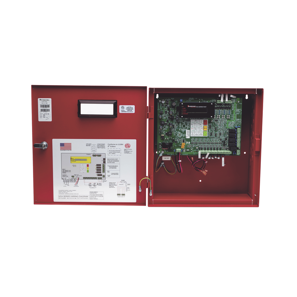 Panel Convencional De 8 Zonas, Hasta 20 Detectores por Zona, Capacidad 6.5A, Alimentación 120V, Color Rojo (0100-09600), Listado UL 864 9th Edición