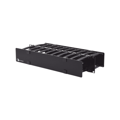 Organizador de Cable Horizontal RouteIT, Doble, Para Rack de 19in, 4in de profundidad, 2UR