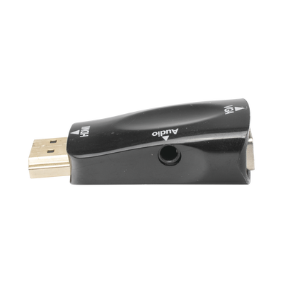 Adaptador (Convertidor) HDMI a VGA  / HDMI Macho a VGA Hembra / Resolución 1920x1080 @ 60Hz  / Adaptador de Audio de 3.5 mm / Chapado en Níquel
