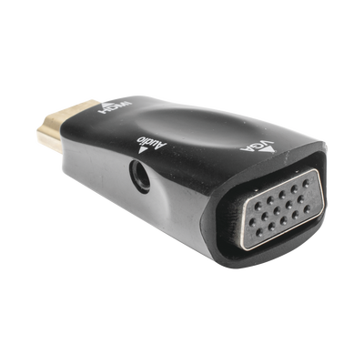 Adaptador (Convertidor) HDMI a VGA  / HDMI Macho a VGA Hembra / Resolución 1920x1080 @ 60Hz  / Adaptador de Audio de 3.5 mm / Chapado en Níquel