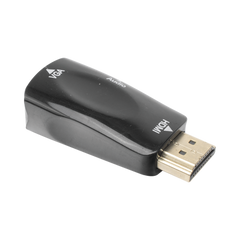 Adaptador (Convertidor) HDMI a VGA  / HDMI Macho a VGA Hembra / Resolución 1920x1080 @ 60Hz  / Adaptador de Audio de 3.5 mm / Chapado en Níquel