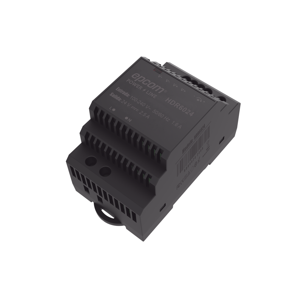 Fuente de Poder Industrial Entrada: 100-240 Vca / Salida: 24 Vcc/ 2.5 A/ 60 W/ Riel Din